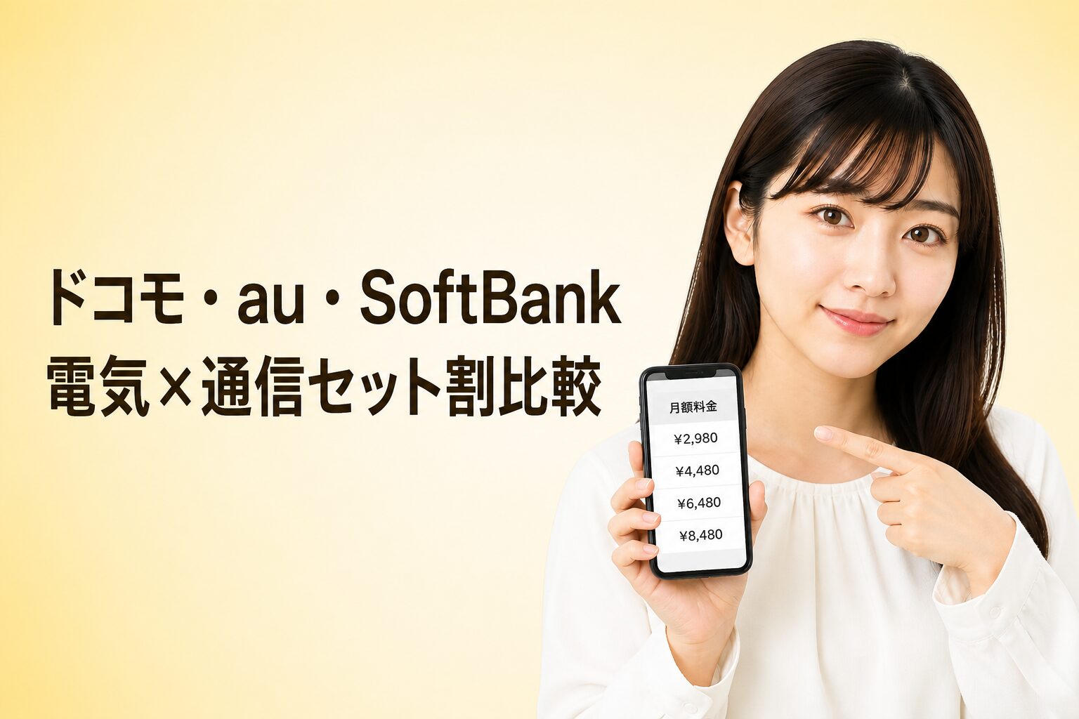 ドコモ・au・SoftBank電気×通信セット割比較記事のカード画像